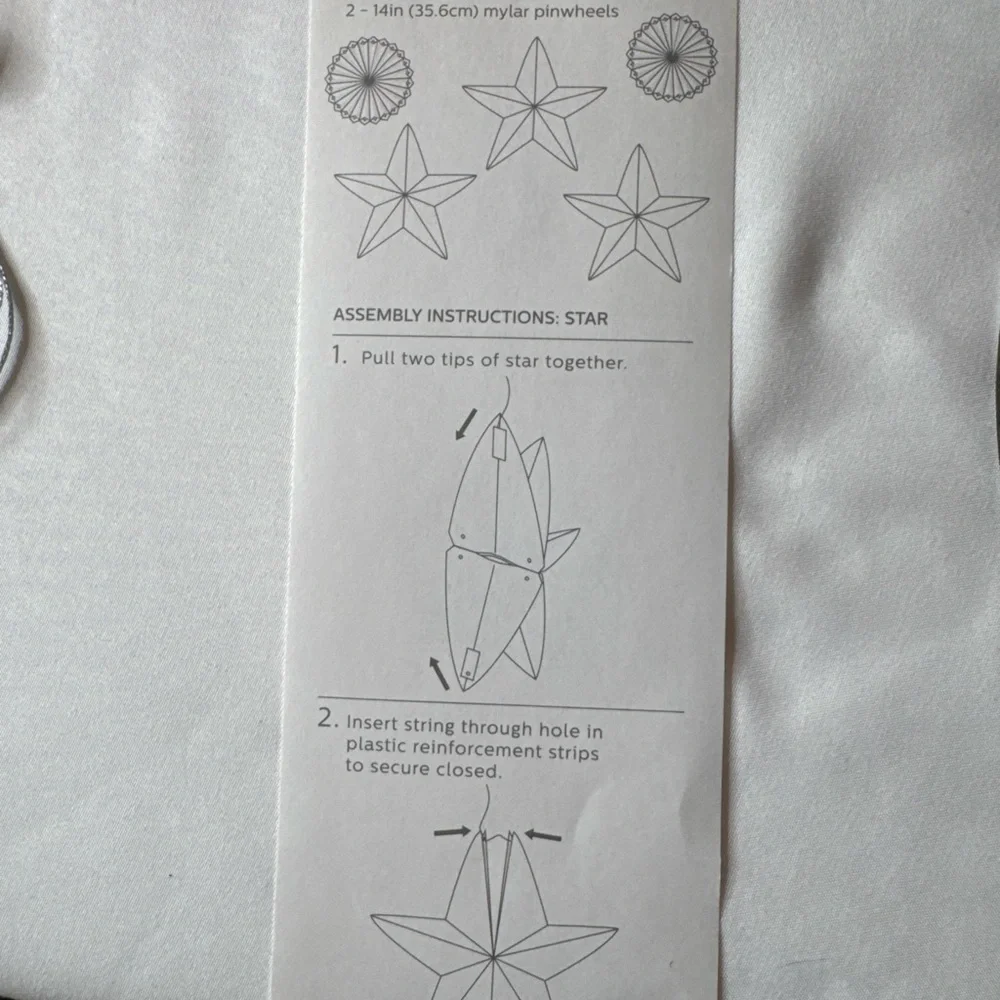 Martha Celebrations Silver Mylar Star Party Decorations Set of 5 Reusable